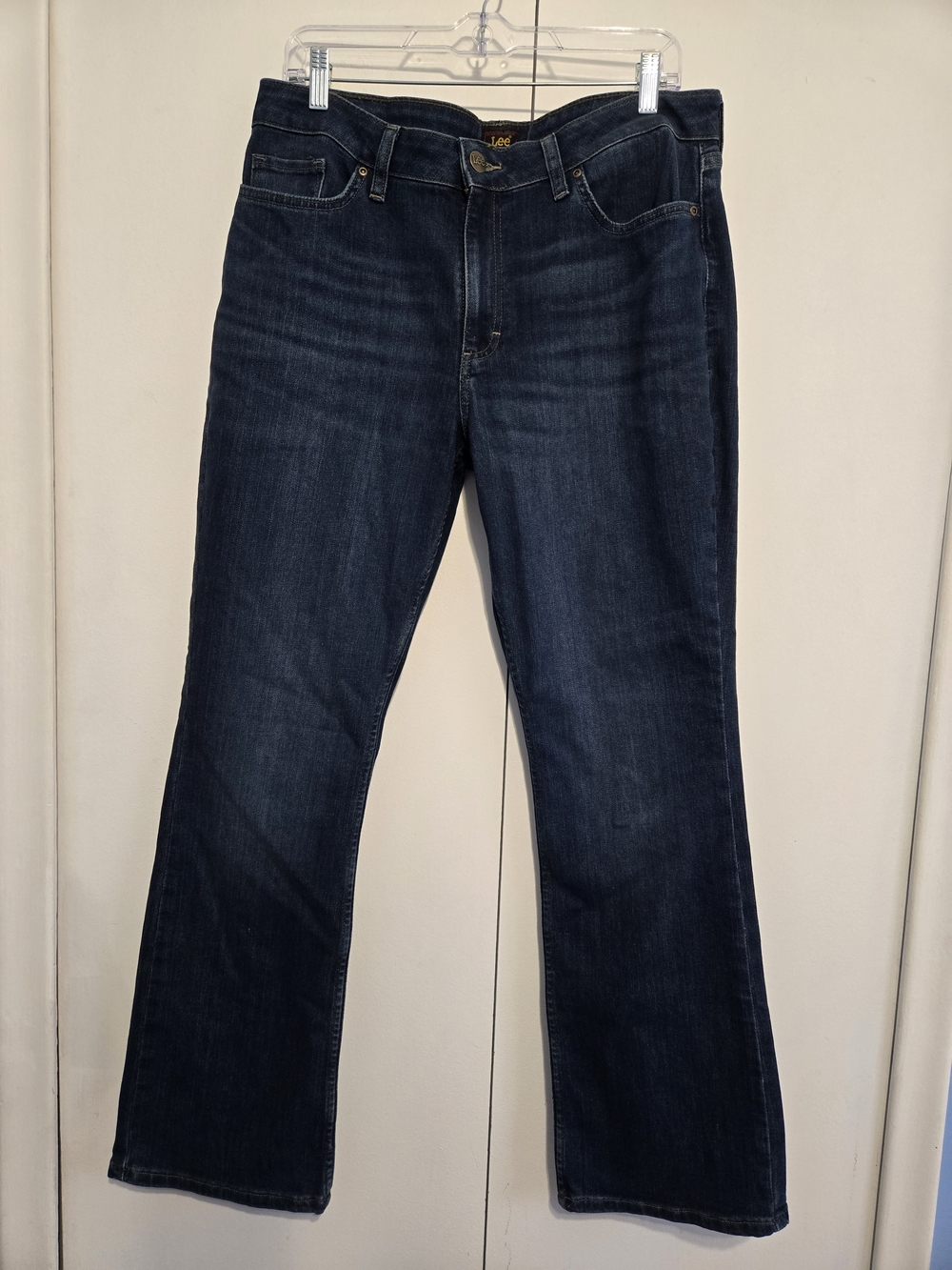 Lee Premium Bootcut Jeans Womens 16M Dark Wash Stretch‎ Denim Plus Size
